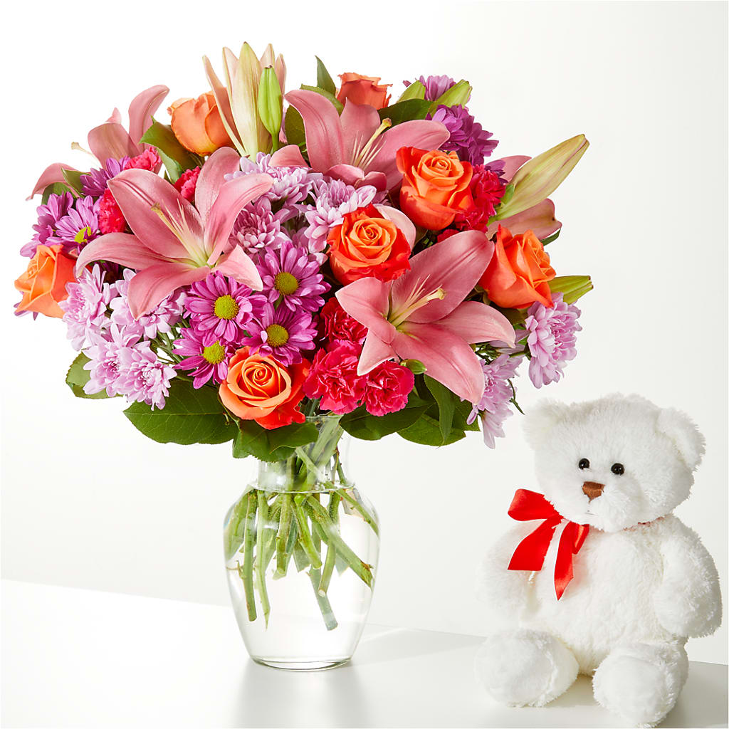 One and Only Bouquet and Bear Bundle – The Flower Nook Inc, Orlando FL