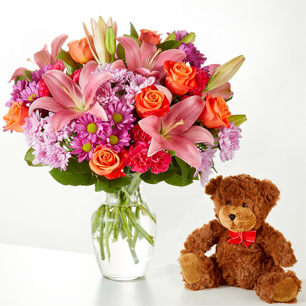 One and Only Bouquet and Bear Bundle – The Flower Nook Inc, Orlando FL