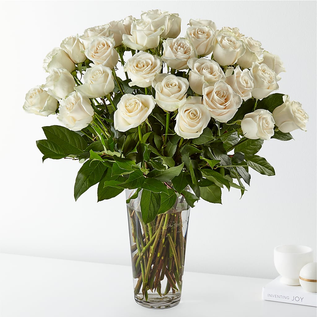 Long Stem White Rose Bouquet – The Flower Nook Inc, Orlando FL