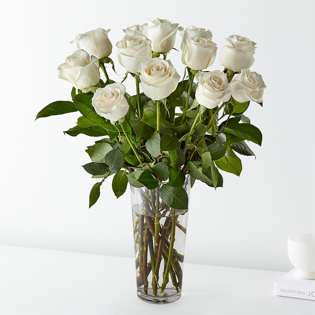 Long Stem White Rose Bouquet – The Flower Nook Inc, Orlando FL