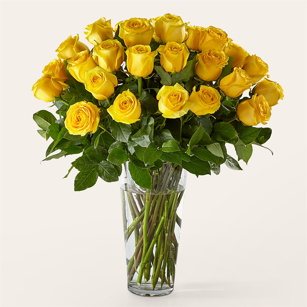 Long Stem Yellow Rose Bouquet – The Flower Nook Inc, Orlando FL