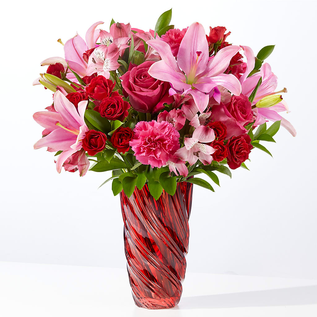 In Love Bouquet with Luxe Swirl Vase – The Flower Nook Inc, Orlando FL