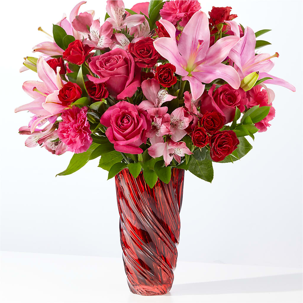 In Love Bouquet with Luxe Swirl Vase – The Flower Nook Inc, Orlando FL