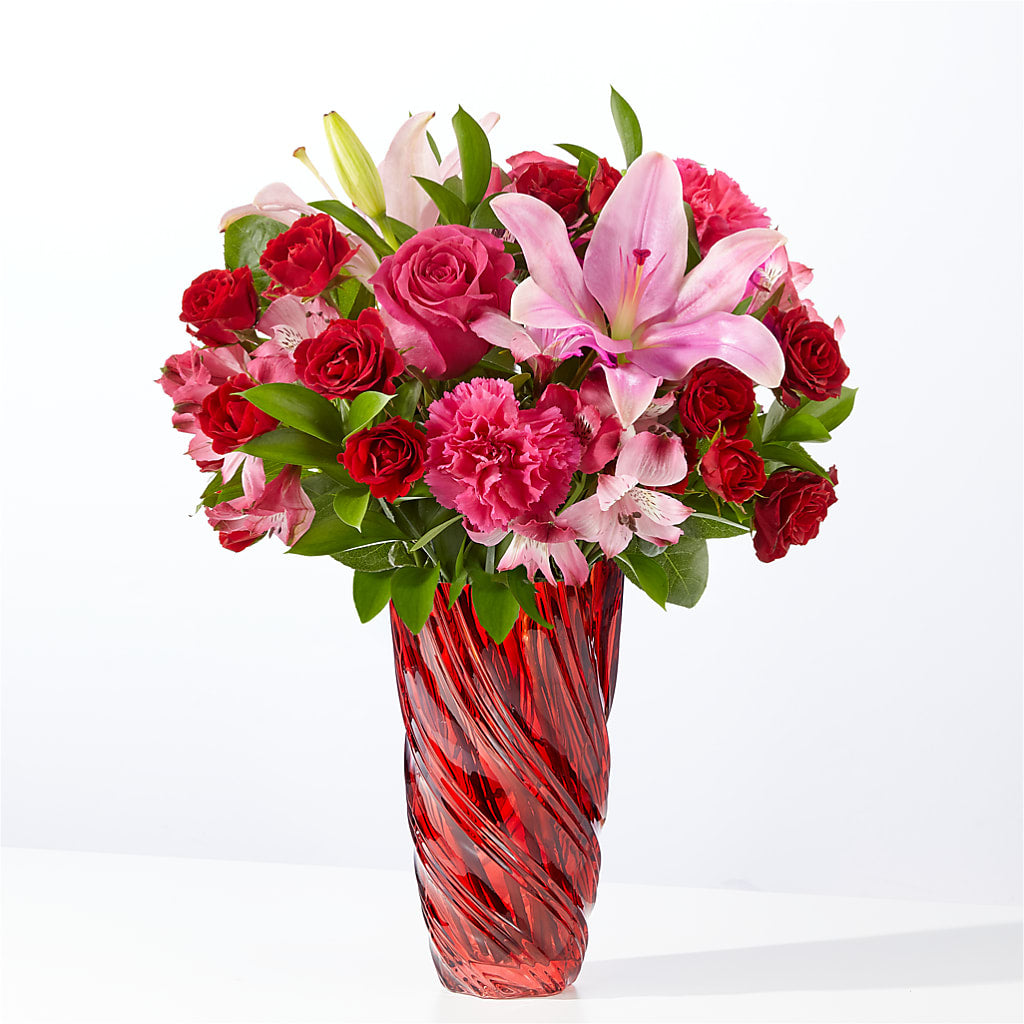 In Love Bouquet with Luxe Swirl Vase – The Flower Nook Inc, Orlando FL