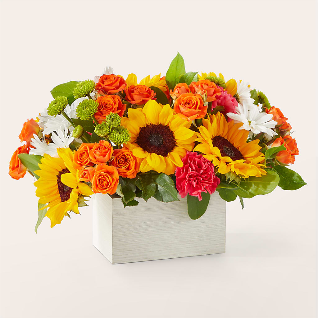 Sun-drenched Blooms Box Bouquet – The Flower Nook Inc, Orlando FL