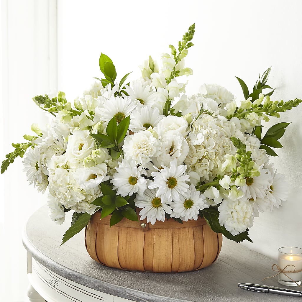 Pure Ivory Basket – The Flower Nook Inc, Orlando FL