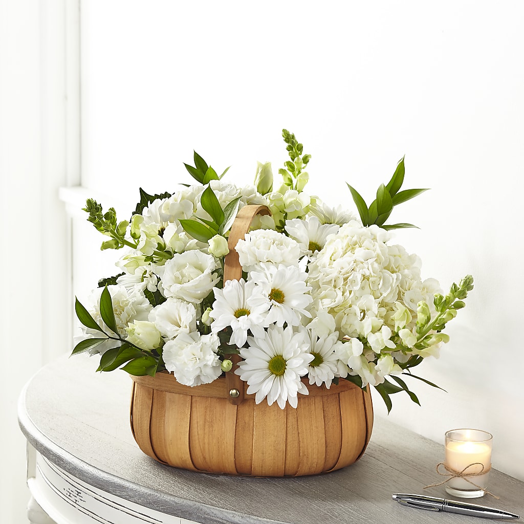 Pure Ivory Basket – The Flower Nook Inc, Orlando FL