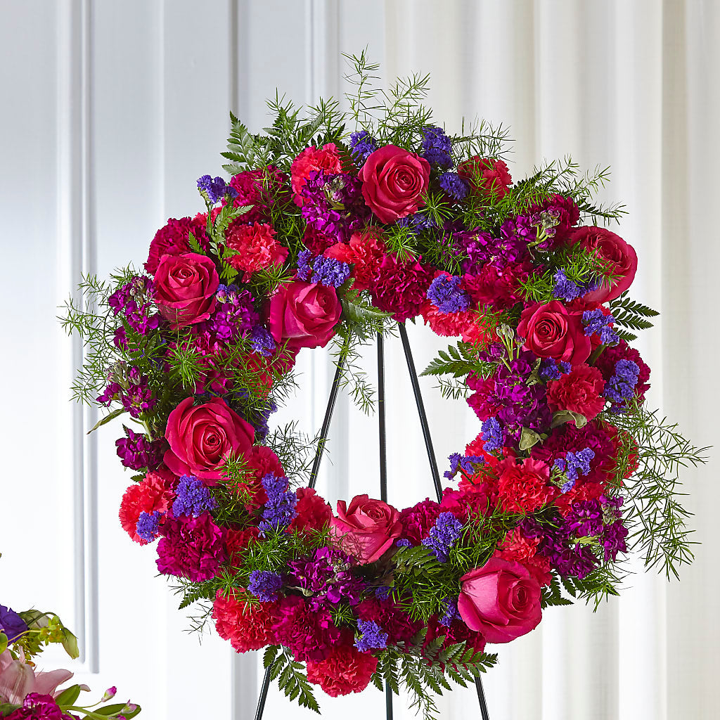 Calming Colors Wreath – The Flower Nook Inc, Orlando FL