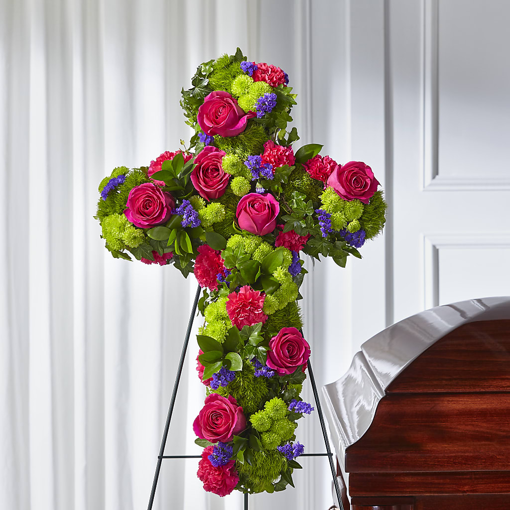 Tribute Rose Floral Cross – The Flower Nook Inc, Orlando FL
