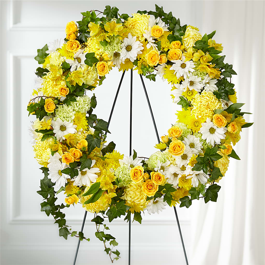 Golden Remembrance Wreath – The Flower Nook Inc, Orlando FL