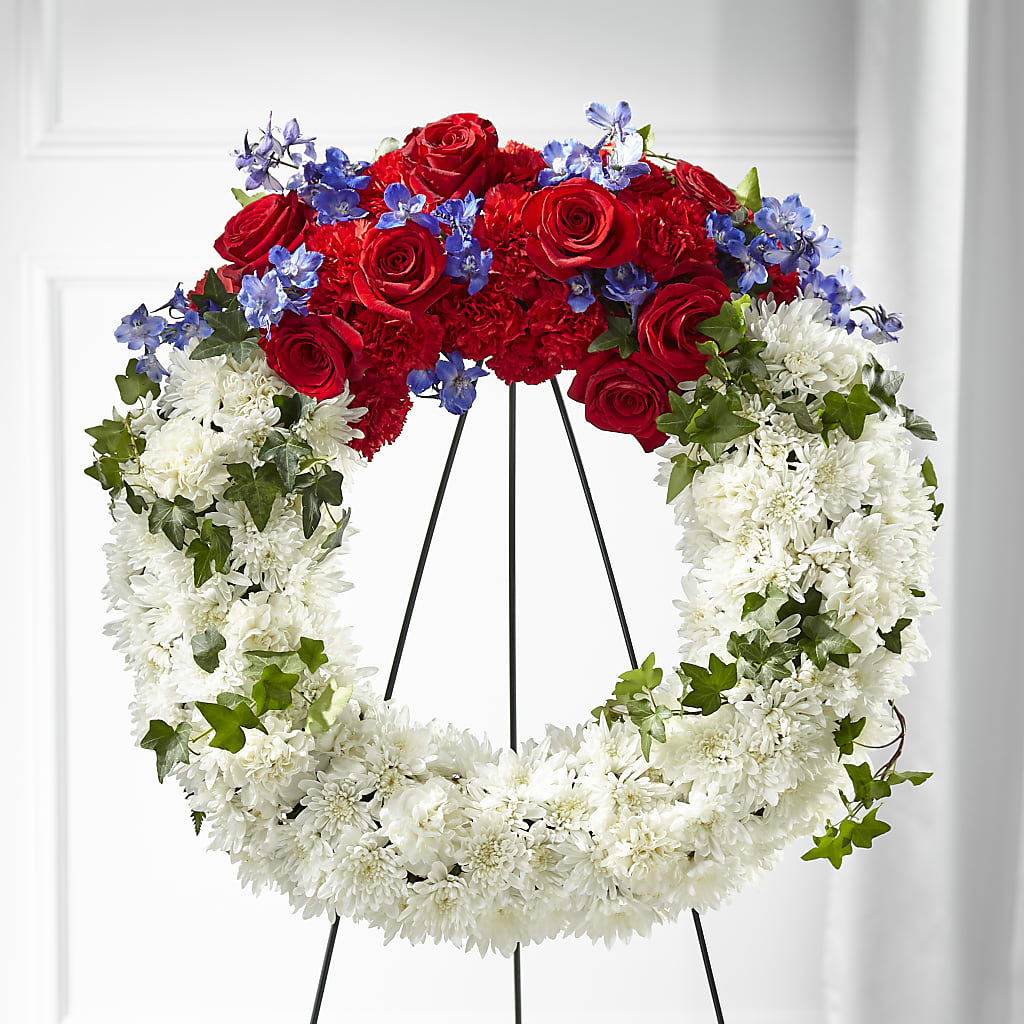 Patriotic Passion Wreath – The Flower Nook Inc, Orlando FL