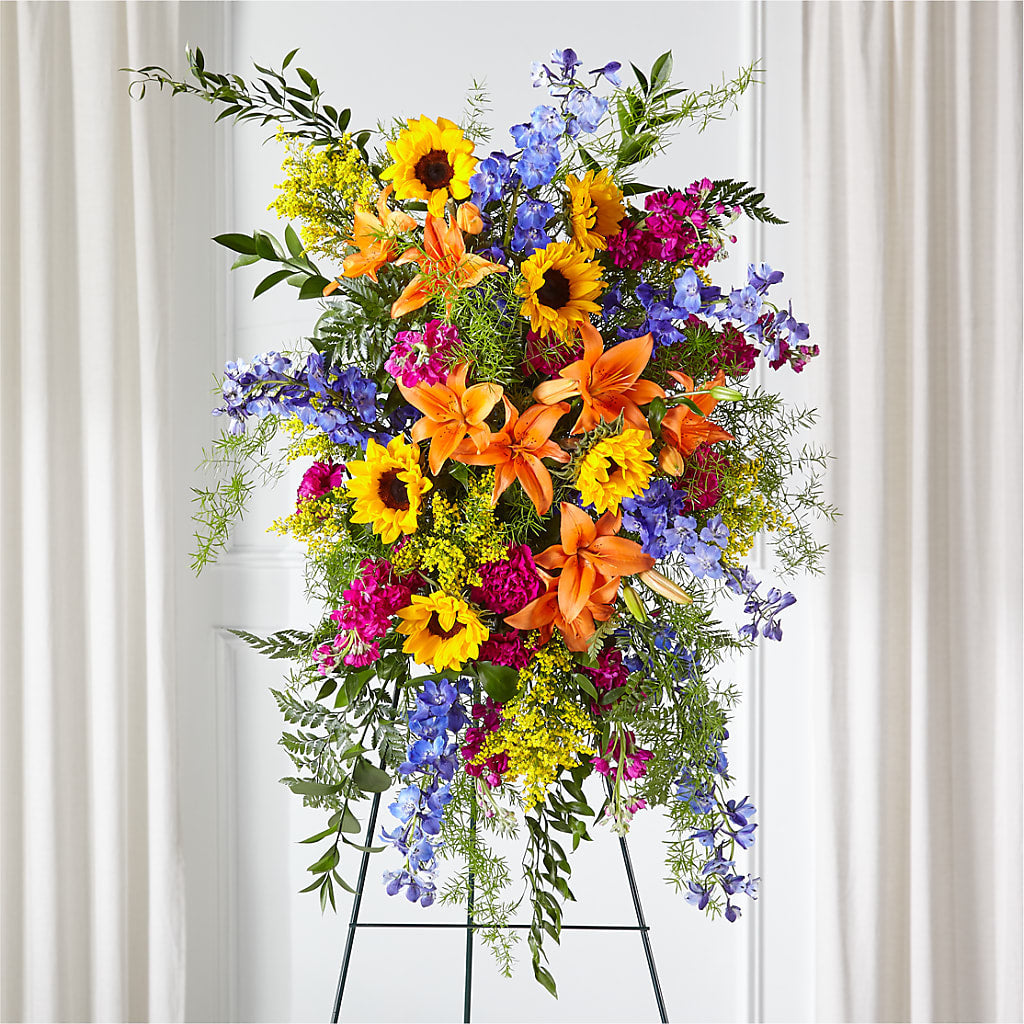 Sunlit Memories Standing Spray (Standard) – The Flower Nook Inc, Orlando FL