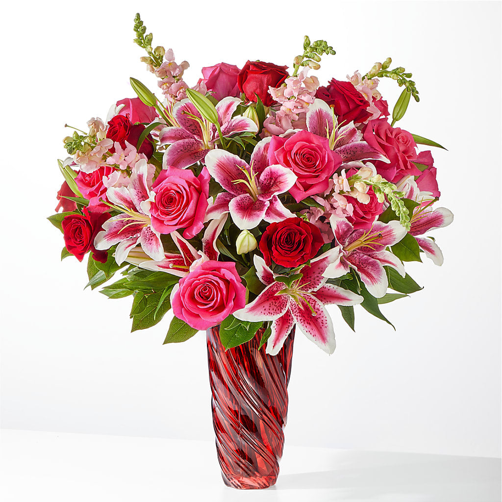 Always You Bouquet with Luxe Swirl Vase – The Flower Nook Inc, Orlando FL