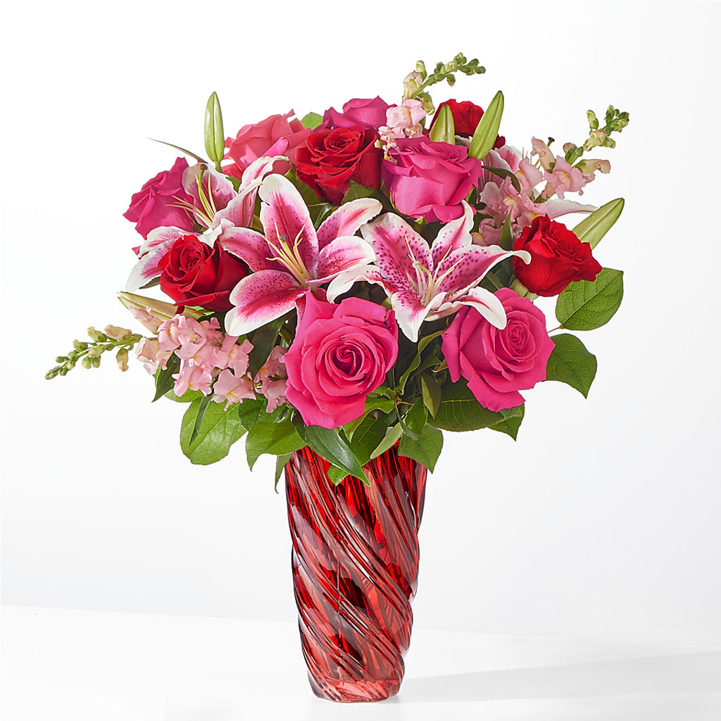 Always You Bouquet with Luxe Swirl Vase – The Flower Nook Inc, Orlando FL