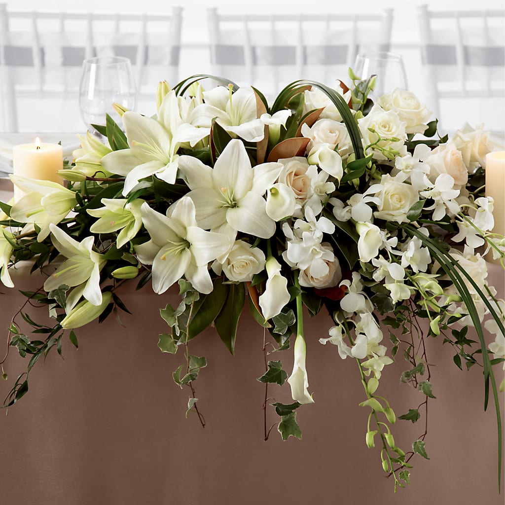 White Linen Arrangement – The Flower Nook Inc, Orlando FL