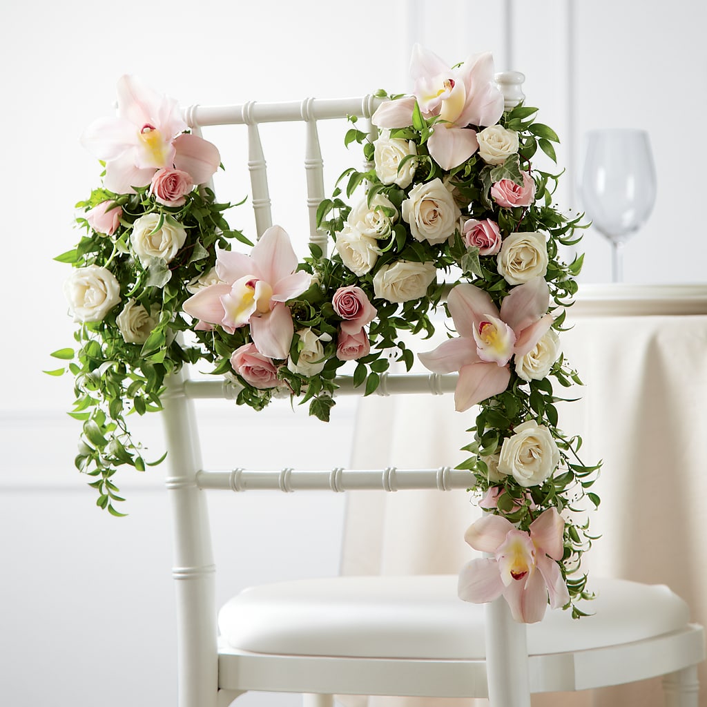 Orchid Rose Chair Décor – The Flower Nook Inc, Orlando FL