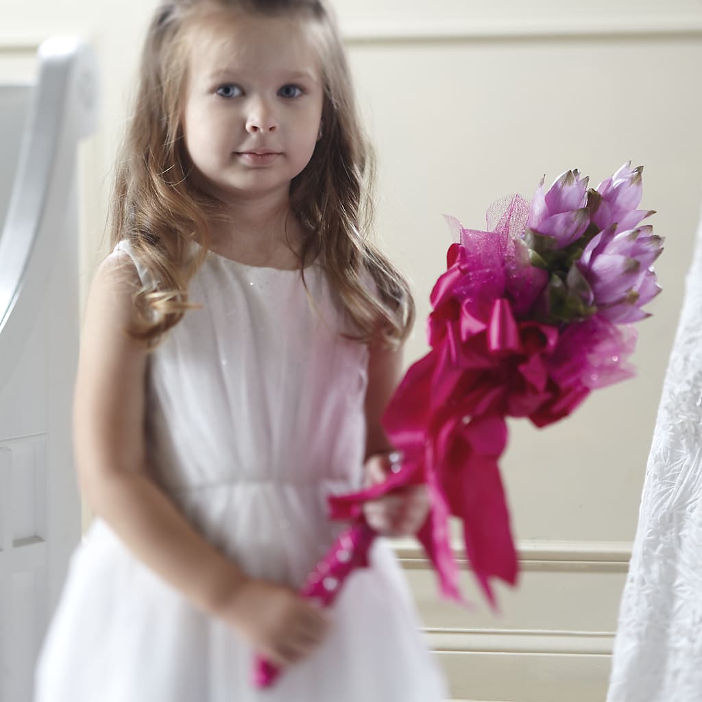 Sparkle Pink Flower Girl Bouquet – The Flower Nook Inc, Orlando FL