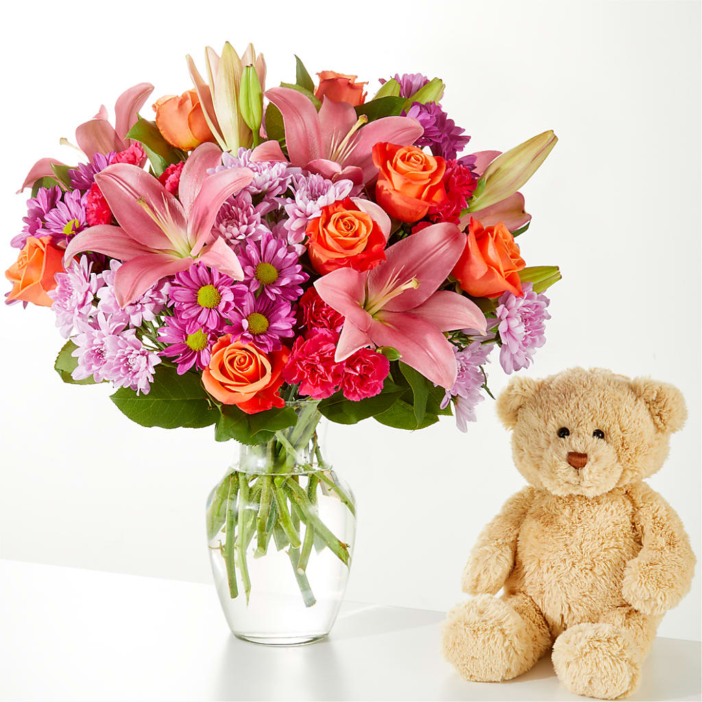 One and Only Bouquet and Bear Bundle –  The Flower Nook Inc, Orlando FL