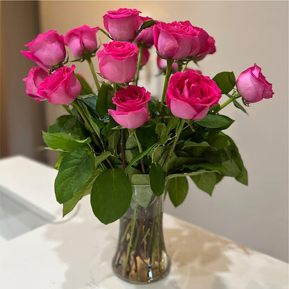 Long Stem Pink Rose Bouquet –  The Flower Nook Inc, Orlando FL