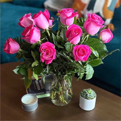Long Stem Pink Rose Bouquet –  The Flower Nook Inc, Orlando FL