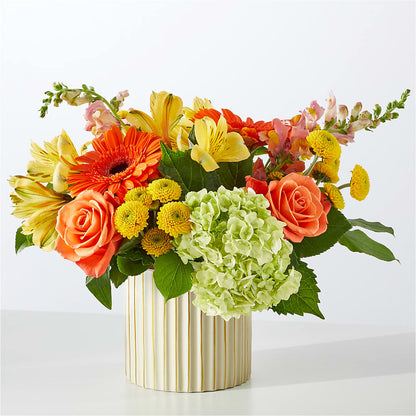 Autumn Sunshine Bouquet with Ivory Vase –  The Flower Nook Inc, Orlando FL