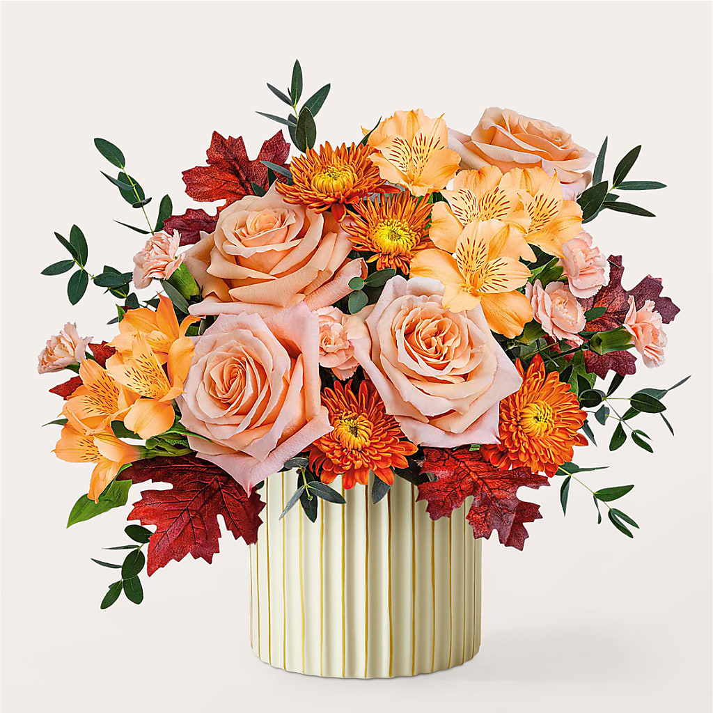 Spiced Latte Bouquet with Ivory Vase –  The Flower Nook Inc, Orlando FL