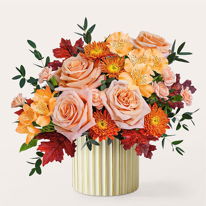 Spiced Latte Bouquet with Ivory Vase –  The Flower Nook Inc, Orlando FL