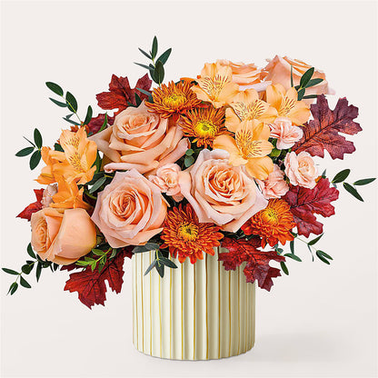 Spiced Latte Bouquet with Ivory Vase –  The Flower Nook Inc, Orlando FL