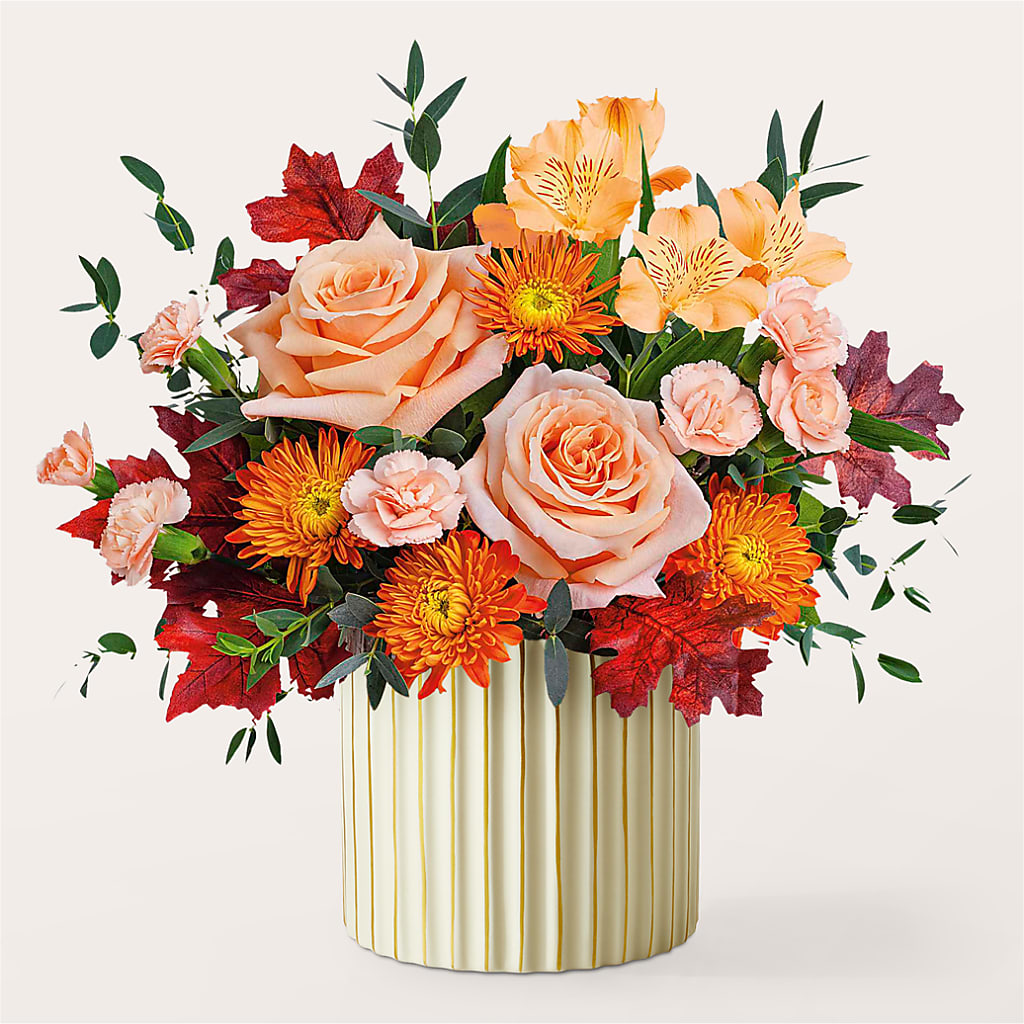 Spiced Latte Bouquet with Ivory Vase –  The Flower Nook Inc, Orlando FL