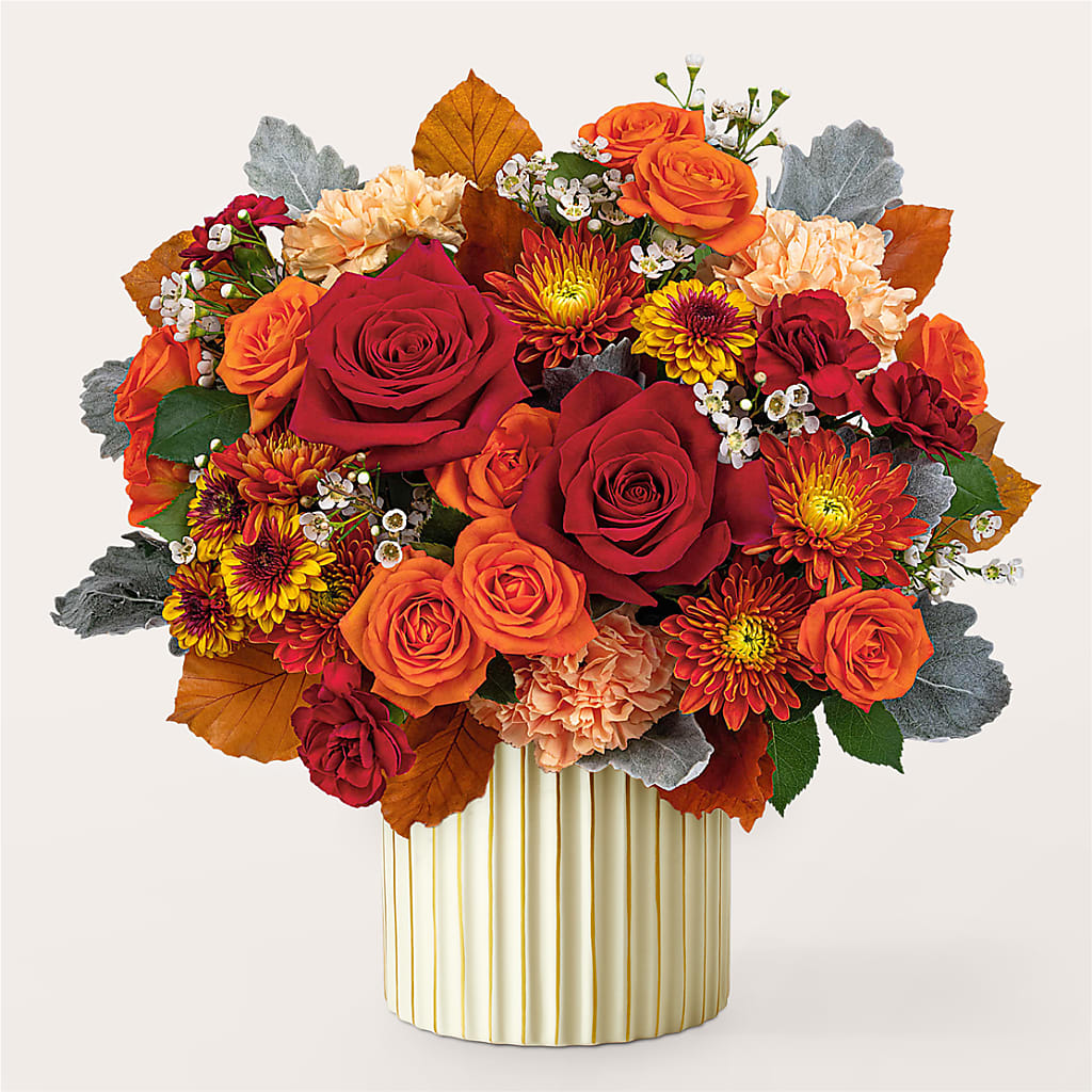 Merlot Bouquet with Ivory Vase –  The Flower Nook Inc, Orlando FL