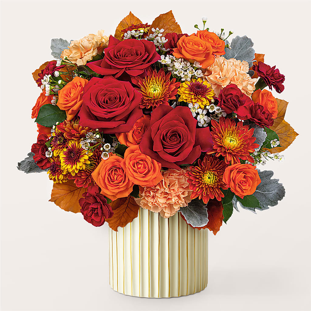Merlot Bouquet with Ivory Vase –  The Flower Nook Inc, Orlando FL