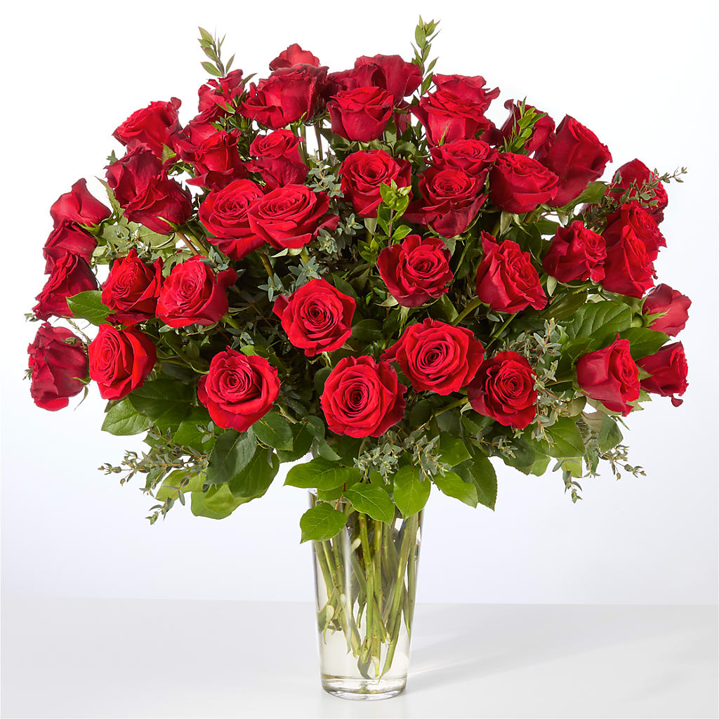 Forever Yours Fifty Stem Red Rose Bouquet –  The Flower Nook Inc, Orlando FL