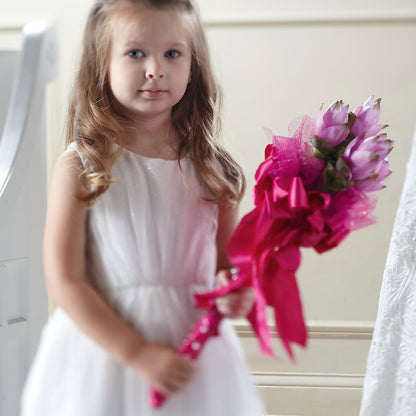 Sparkle Pink Flower Girl Bouquet –  The Flower Nook Inc, Orlando FL